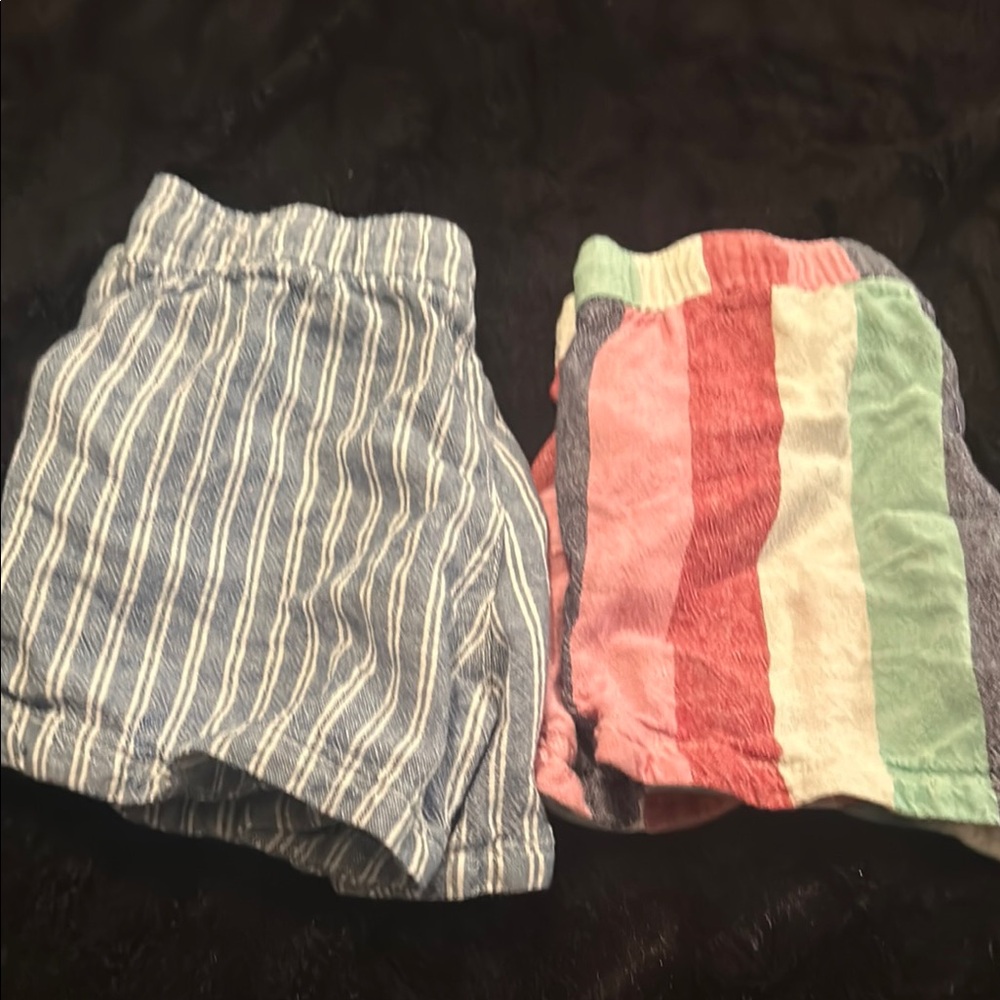 Colorful Striped Kids Shorts Set